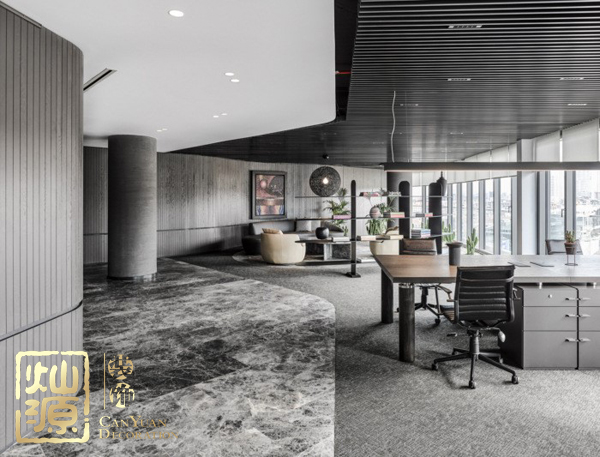 南寧五象新區(qū)辦公室大理石墻面裝修效果圖 呈現(xiàn)極致實(shí)用和簡約的奢華